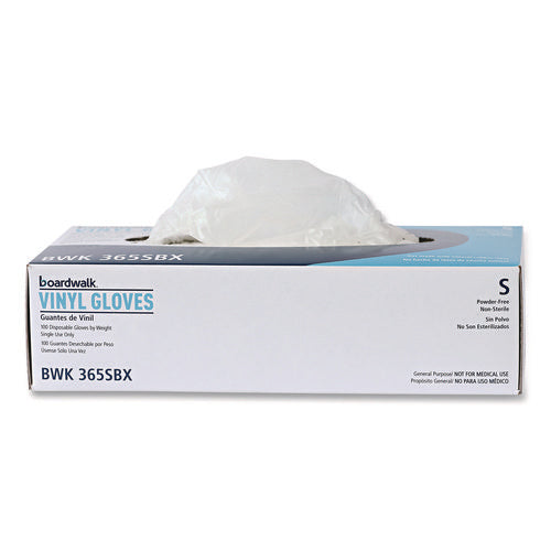 Image of Boardwalk® General Purpose Vinyl Gloves, Powder/Latex-Free, 2.6 mil, Small, Clear, 100/Box