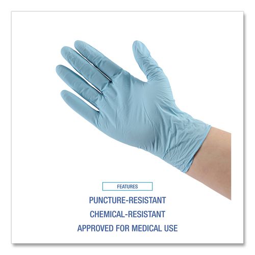 Image of Boardwalk® Disposable Examination Nitrile Gloves, Large, Blue, 5 mil, 1,000/Carton