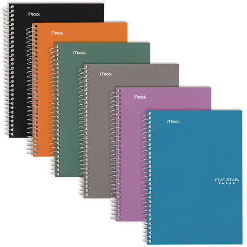 Image of Five Star® Wirebound Notebook, 2-Subject, Medium/College Rule, Randomly Assorted Cover Color, (80) 9.5 x 6 Sheets