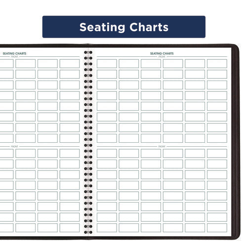 Image of AT-A-GLANCE® Undated Class Record Book, Nine To 10 Week Term: Two-Page Spread (35 Students), 10.88 X 8.25, Black Cover