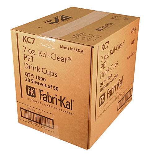 Image of Fabri-Kal® Kal-Clear PET Cold Drink Cups, 7 oz, Plastic, Clear, 1,000/Carton