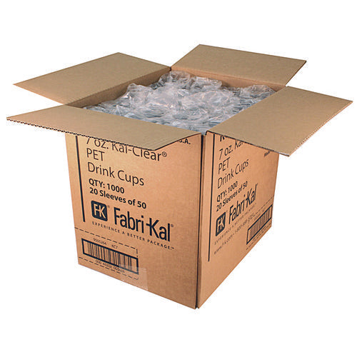 Image of Fabri-Kal® Kal-Clear PET Cold Drink Cups, 7 oz, Plastic, Clear, 1,000/Carton