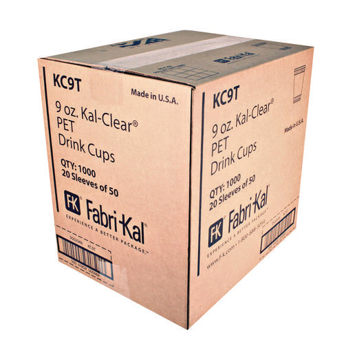 Image of Fabri-Kal® Kal-Clear True PET Cold Drink Cups, 9 oz, Plastic, Clear, 50/Bag, 20 Bags/Carton