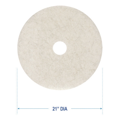 Image of Boardwalk® Natural Burnishing Floor Pads, 21" Diameter, White, 5/carton