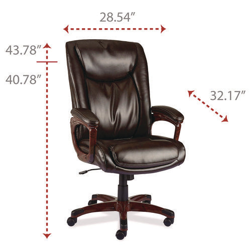 Image of Alera® Alera Darnick Series Manager Chair, Supports Up to 275 lbs, 17.13" to 20.12" Seat Height, Brown Seat/Back, Brown Base
