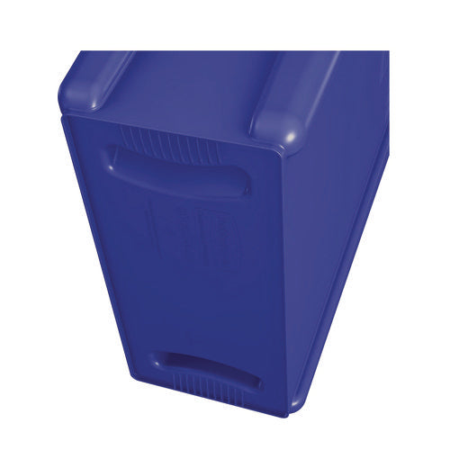 Image of Rubbermaid® Commercial Slim Jim Plastic Recycling Container with Venting Channels, 23 gal, Plastic, Blue