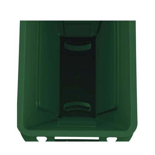 Image of Rubbermaid® Commercial Slim Jim Plastic Recycling Container with Venting Channels, 23 gal, Plastic, Green