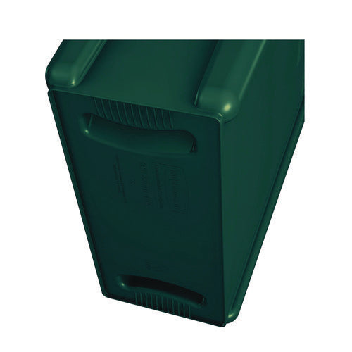 Image of Rubbermaid® Commercial Slim Jim Plastic Recycling Container with Venting Channels, 23 gal, Plastic, Green