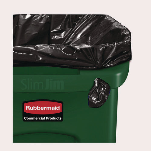 Image of Rubbermaid® Commercial Slim Jim Plastic Recycling Container with Venting Channels, 23 gal, Plastic, Green