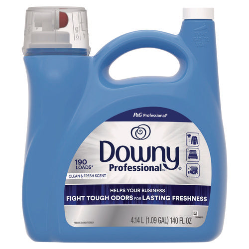 Image of Downy® Professional Commercial Liquid Fabric Softener, Clean and Fresh Scent, 140 oz Pour Bottle, 4/Carton