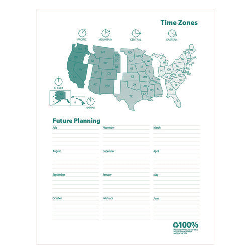 Image of House of Doolittle 100% Recycled MonoBright Monthly/Weekly Planner, 11 x 8.5, Green/Gold Cover, 12-Month (July to June): 2024 to 2025