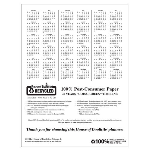 Image of House of Doolittle 100% Recycled Deco Days Monthly Planner, 11 x 8.5, Black/Gold Cover, 12-Month (Jan to Dec): 2025