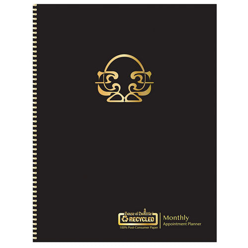 Image of House of Doolittle 100% Recycled Deco Days Monthly Planner, 11 x 8.5, Black/Gold Cover, 12-Month (Jan to Dec): 2025