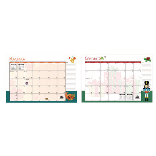 Image of House of Doolittle Seasonal Monthly Planner, Illustrated Seasons Artwork, 10 x 7, Light Blue Cover, 12-Month (Jan to Dec): 2025