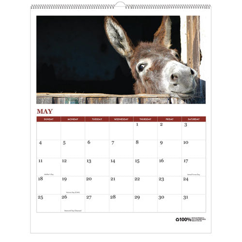 Image of House of Doolittle 100% Recycled Farm Life Wall Calendar, 11 x 14, White/Multicolor Sheets, 12-Month (Jan-Dec): 2025