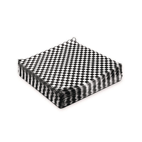 Image of Paterson Grease-Resistant Food Wrap, 12 x 12, Black Check, 5,000/Carton