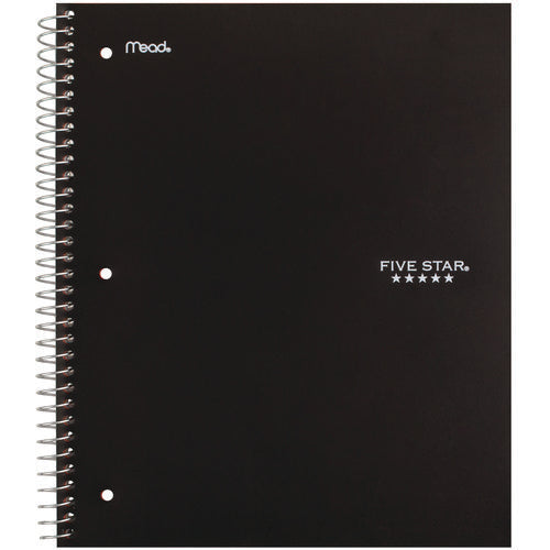 Image of Five Star® Wirebound Notebook, 1-Subject, Wide/Legal Rule, Black Cover, (100) 10.5 x 8.63 Sheets