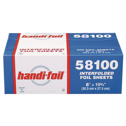 Image of HFA® Interfolded Foil Sheets, 55 Gauge, 8 x 10.75, 500/Box, 6 Boxes/Carton