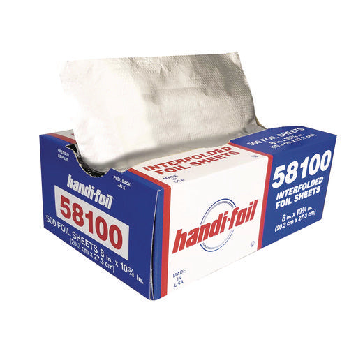 Image of HFA® Interfolded Foil Sheets, 55 Gauge, 8 x 10.75, 500/Box, 6 Boxes/Carton