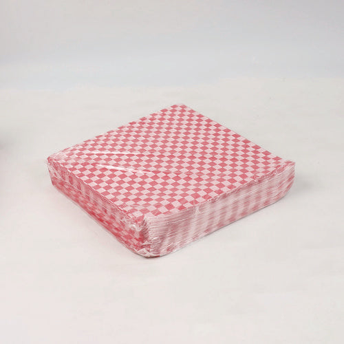 Image of Paterson Grease-Resistant Food Wrap, 12 x 12, Red Check, 5,000/Carton