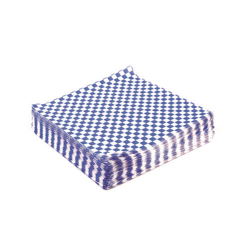 Image of Paterson Grease-Resistant Food Wrap, 12 x 12, Blue Check, 5,000/Carton