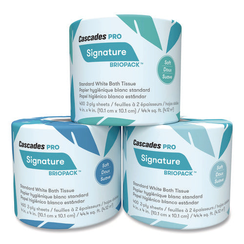 Image of Cascades PRO Signature Bath Tissue, Septic Safe, 2-Ply, White, 400 Sheets/Roll, 24 Rolls/Carton