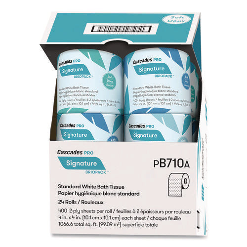 Image of Cascades PRO Signature Bath Tissue, Septic Safe, 2-Ply, White, 400 Sheets/Roll, 24 Rolls/Carton