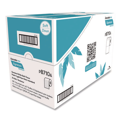 Image of Cascades PRO Signature Bath Tissue, Septic Safe, 2-Ply, White, 400 Sheets/Roll, 24 Rolls/Carton