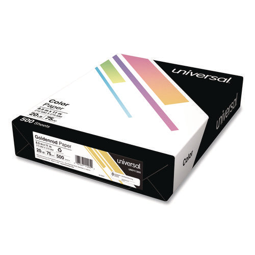 Image of Universal® Deluxe Colored Paper, 20 lb Bond Weight, 8.5 x 11, Goldenrod, 500/Ream