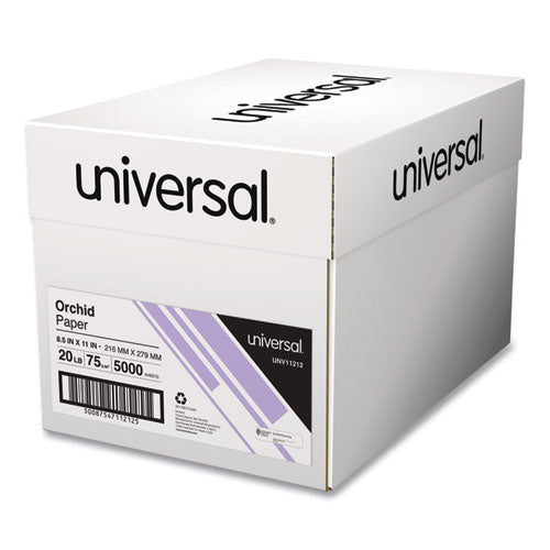 Image of Universal® Deluxe Colored Paper, 20 lb Bond Weight, 8.5 x 11, Orchid, 500 Sheets/Ream, 10 Reams/Carton