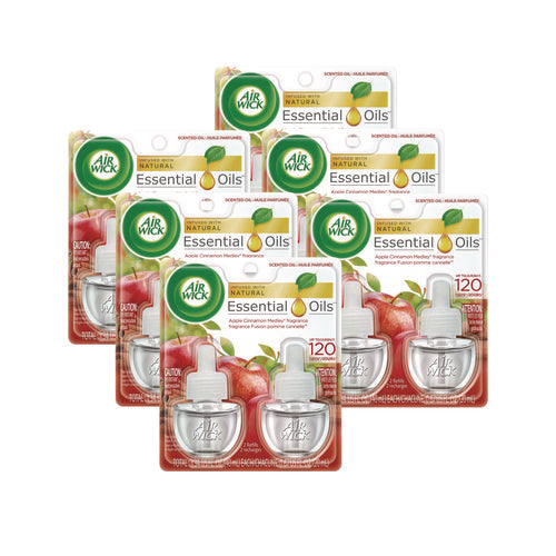 Image of Air Wick® Scented Oil Refill, 0.67 Oz, Apple Cinnamon Medley, 2/pack, 6 Packs/carton