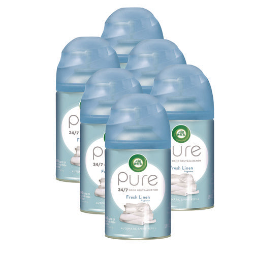 Image of Air Wick® Freshmatic Ultra Spray Refill, Fresh Linen, Aerosol, 5.89 Oz Aerosol Spray, 6/carton