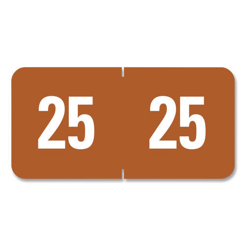 Image of Smead Yearly End Tab File Folder Labels, 25, 0.5 x 1, Brown, 25/Sheet, 10 Sheets/Pack