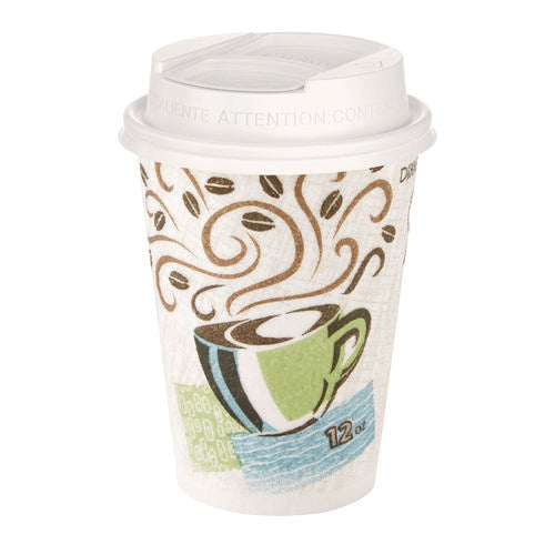 Image of Dixie® Smart Top Reclosable Lids for Hot Cups, Fits 10 oz to 20 oz Hot Cups, Plastic, White, 1,000/Carton