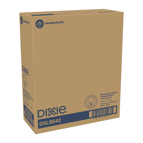 Image of Dixie® Smart Top Reclosable Lids for Hot Cups, Fits 10 oz to 20 oz Hot Cups, Plastic, White, 1,000/Carton