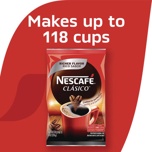 Image of Nescafe® Clasico Dark Roast Instant Coffee, 8 oz, 12/Carton