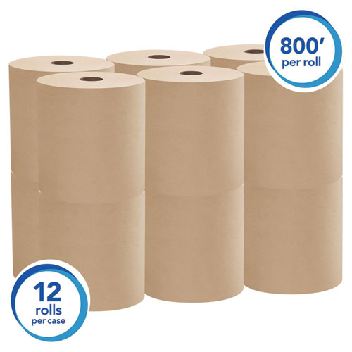 Image of Scott® Essential Hard Roll Towels for Business, 1-Ply, 8" x 800 ft, 1.5" Core, Natural, 12 Rolls/Carton