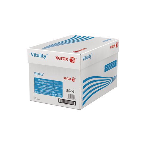 Image of xerox Vitality Multipurpose Print Paper, 92 Bright, 24 lb Bond Weight, 8.5 x 11, White, 500/Ream