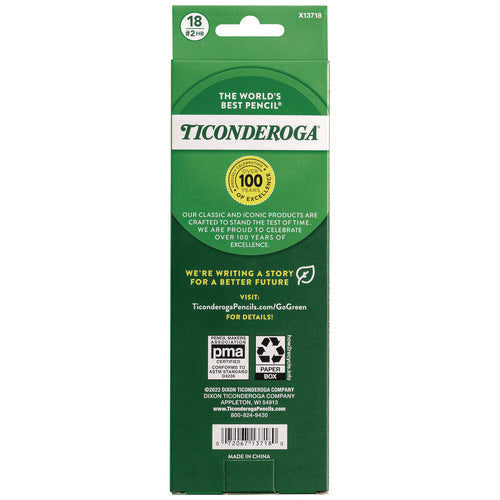 Image of Ticonderoga® Pre-Sharpened Pencil, 2.2 mm, HB (#2), Black Lead, Pastel Assorted Barrel, 18/Pack