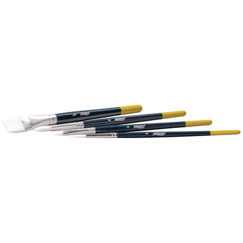 Image of Prang® Hobby Four-Brush Set, Assorted, Synthetic, Flat; Round, 4/pack