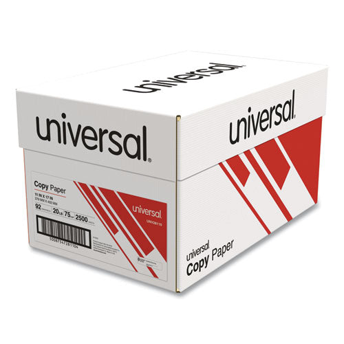 Image of Universal® Copy Paper, 92 Bright, 20 lb Bond Weight, 11 x 17, White, 500 Sheets/Ream, 5 Reams/Carton