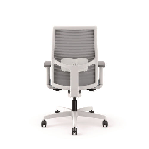 Image of HON® Ignition 2.0 4-Way Stretch Mid-Back Mesh Task Chair, 17" to 21" Seat Height, Basalt Seat, Fog Back, Designer White Base