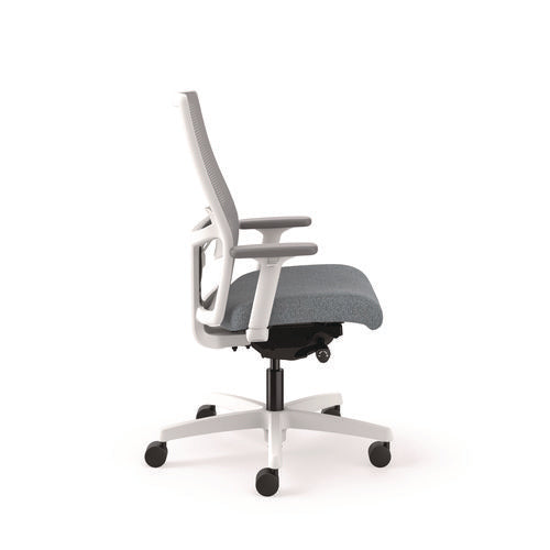 Image of HON® Ignition 2.0 4-Way Stretch Mid-Back Mesh Task Chair, 17" to 21" Seat Height, Basalt Seat, Fog Back, Designer White Base