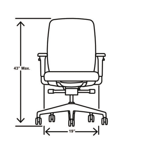 Image of HON® Nucleus Series Recharge Task Chair, 16.63 to 21.13 Seat Height, Frost Seat, Black Back, Black Base