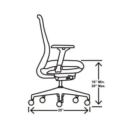 Image of HON® Nucleus Series Recharge Task Chair, 16.63 to 21.13 Seat Height, Frost Seat, Black Back, Black Base