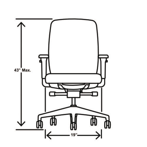 Image of HON® Nucleus Series Recharge Task Chair, Up to 300lb, 16.63" to 21.13" Seat Ht, Navy Seat, Black Back/Base