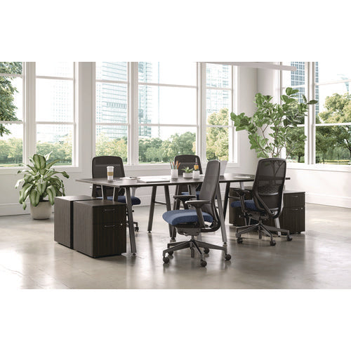 Image of HON® Nucleus Series Recharge Task Chair, Up to 300lb, 16.63" to 21.13" Seat Ht, Navy Seat, Black Back/Base