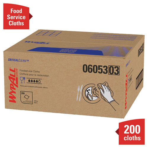 Image of WypAll® X50 Foodservice Towels, 1/4 Fold, 23.5 x 12.5, White, 200/Carton
