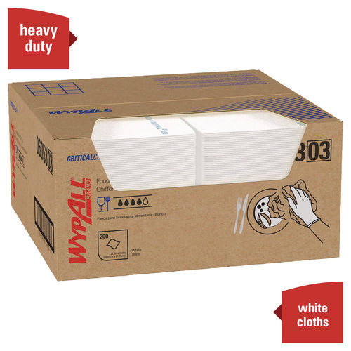 Image of WypAll® X50 Foodservice Towels, 1/4 Fold, 23.5 x 12.5, White, 200/Carton