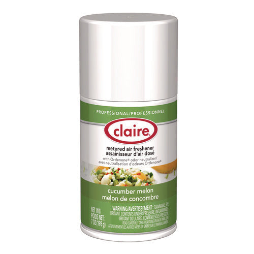 Image of Claire® Metered Air Freshener, Cucumber Melon Scent, 7 oz Aerosol Spray, 12/Carton